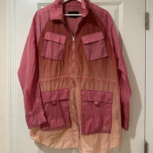 Nike Air Jordan Women's Full Zip Long Windbreaker Pink Ombre New